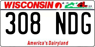 WI license plate 308NDG