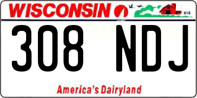WI license plate 308NDJ