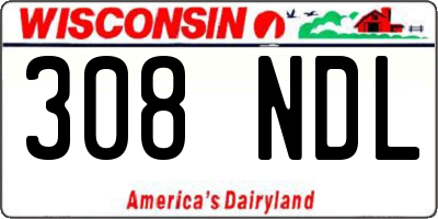 WI license plate 308NDL