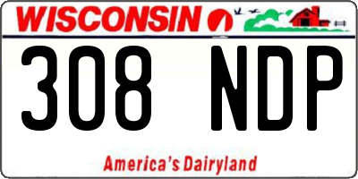 WI license plate 308NDP