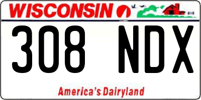 WI license plate 308NDX