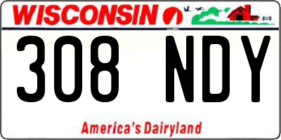 WI license plate 308NDY