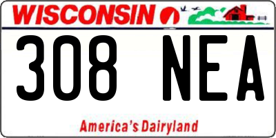 WI license plate 308NEA