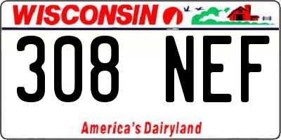 WI license plate 308NEF