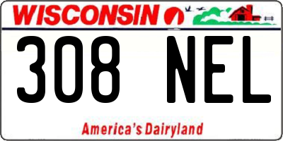 WI license plate 308NEL