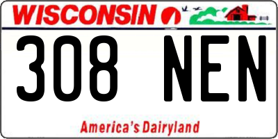 WI license plate 308NEN
