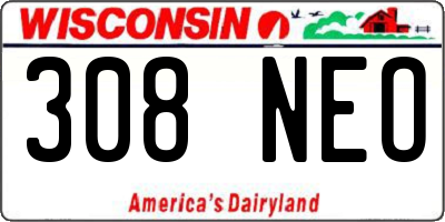 WI license plate 308NEO