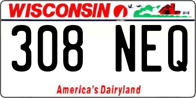 WI license plate 308NEQ