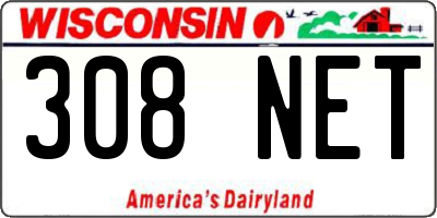 WI license plate 308NET