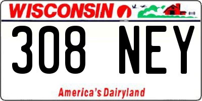 WI license plate 308NEY