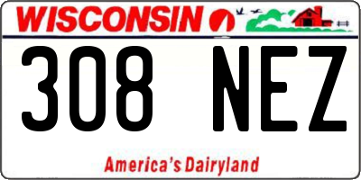 WI license plate 308NEZ