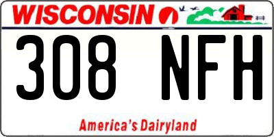WI license plate 308NFH
