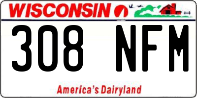 WI license plate 308NFM