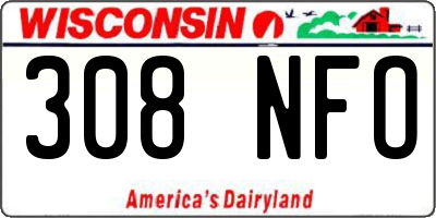WI license plate 308NFO