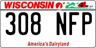 WI license plate 308NFP