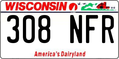WI license plate 308NFR
