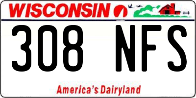 WI license plate 308NFS