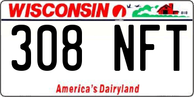 WI license plate 308NFT