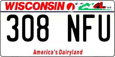 WI license plate 308NFU