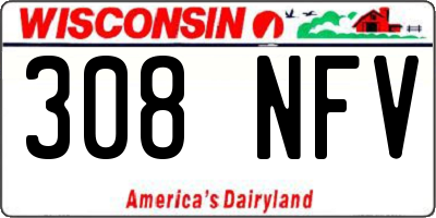WI license plate 308NFV