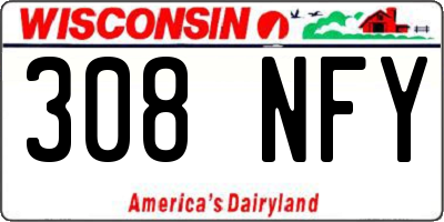 WI license plate 308NFY