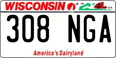 WI license plate 308NGA