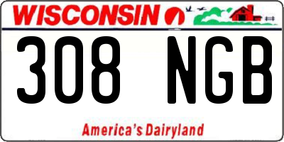 WI license plate 308NGB