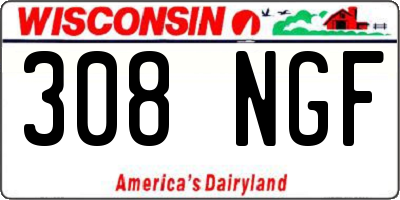 WI license plate 308NGF