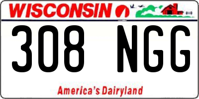 WI license plate 308NGG