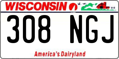 WI license plate 308NGJ