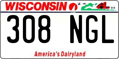WI license plate 308NGL