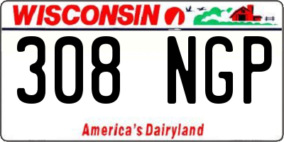 WI license plate 308NGP