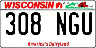 WI license plate 308NGU