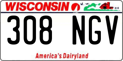 WI license plate 308NGV
