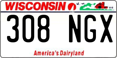 WI license plate 308NGX