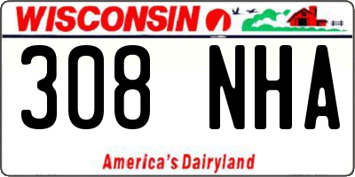 WI license plate 308NHA