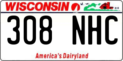 WI license plate 308NHC