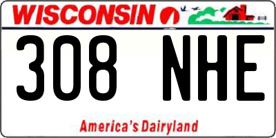 WI license plate 308NHE
