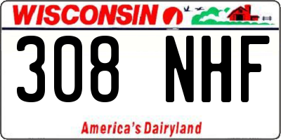 WI license plate 308NHF
