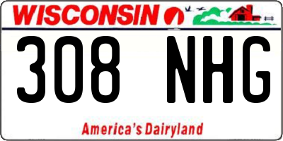WI license plate 308NHG