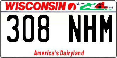 WI license plate 308NHM