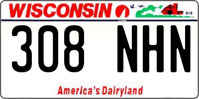 WI license plate 308NHN