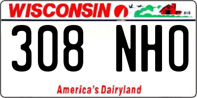 WI license plate 308NHO