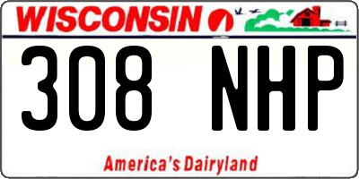 WI license plate 308NHP