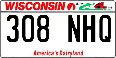 WI license plate 308NHQ