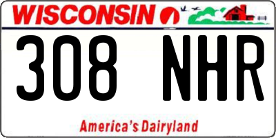 WI license plate 308NHR