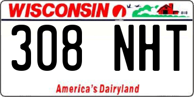 WI license plate 308NHT