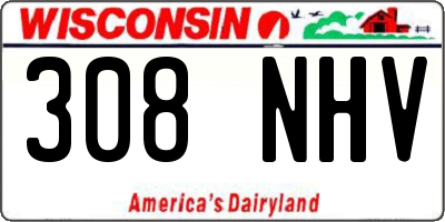 WI license plate 308NHV