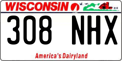 WI license plate 308NHX