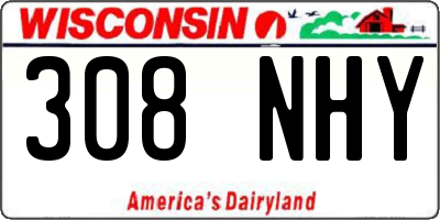 WI license plate 308NHY